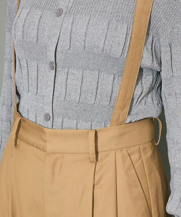 Green Parks サスペンダー付タックパンツ Beige