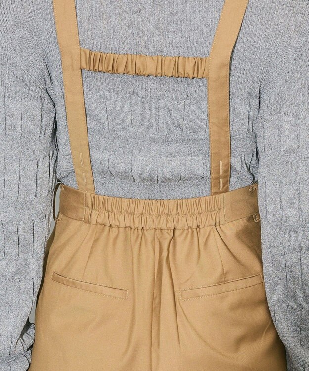 Green Parks サスペンダー付タックパンツ Beige