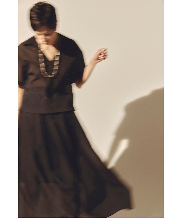 uncrave シアー オーガンジー フレア スカート ブラック