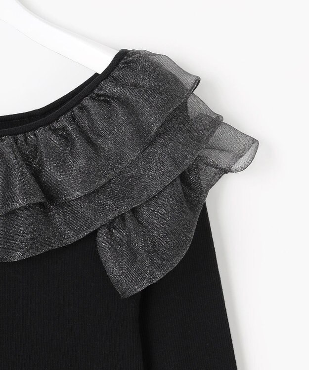 Feroux 襟フリル ニット ブラック系