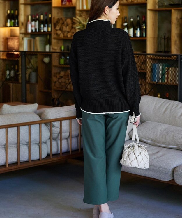 Tiaclasse 【日本製・洗える】すふれ起毛ワイドパンツ グリーン