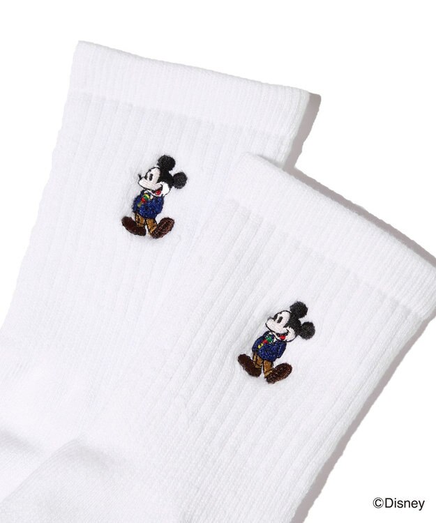 J.PRESS MEN 【DISNEY COLLECTION】ワンポイント ソックス / ミッキーマウス ホワイト系