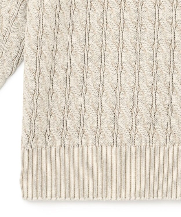 J.PRESS YORK STREET 【UNISEX】ピグメントコットン ケーブルニット ベージュ系