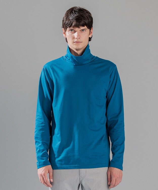 JOSEPH HOMME スビンソフトジャージー　タートルネックカットソー ダルブルー系