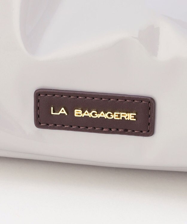 LA BAGAGERIE ソフトエナメル2WAYハンドバッグ Sサイズ ライトグレー