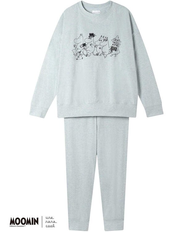 une nana cool 【綿100%】MOOMIN × une nana cool 杢天竺長袖パジャマ サックスブルー