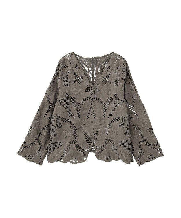 Green Parks レースカーディガン Gray