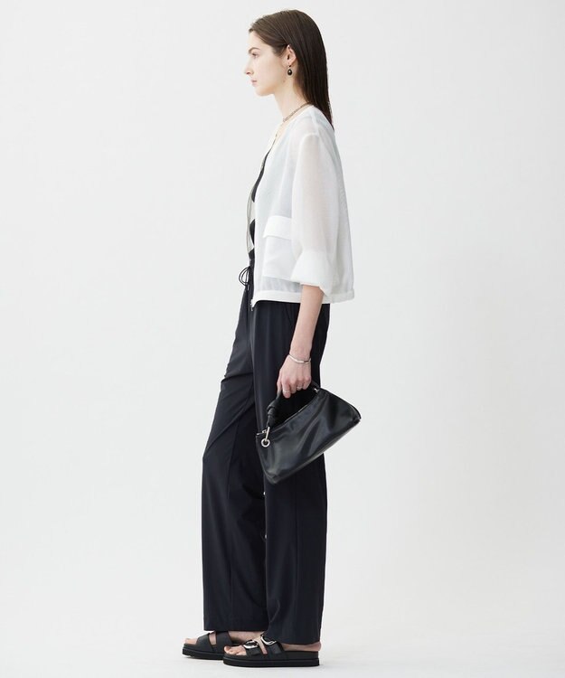 ICB L 【洗える】Ta/Peメッシュ ブルゾン オフホワイト系