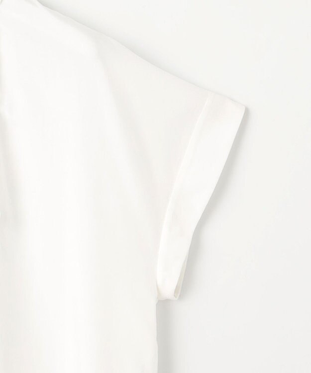 自由区 【洗える】ソフトリネンフリルディティール ブラウス オフ