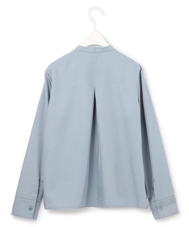 ICB 【WEB限定・洗える】シルキーツイル  クロップドシャツ ブルー系