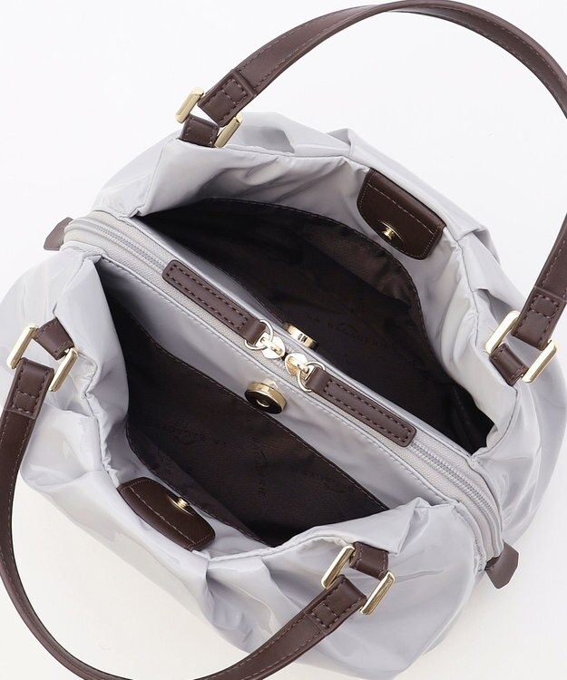 LA BAGAGERIE ソフトエナメル2WAYハンドバッグ Sサイズ ライトグレー