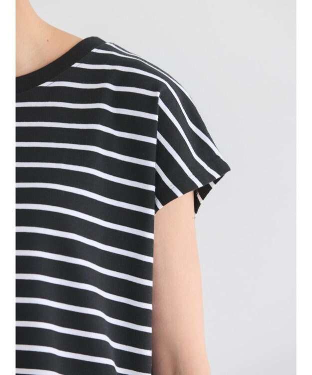 AMERICAN HOLIC 接触冷感フレンチスリーブカットプルオーバー Border Black