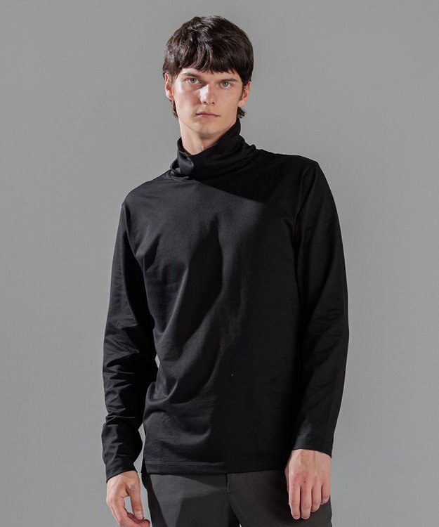 JOSEPH HOMME スビンソフトジャージー　タートルネックカットソー ブラック系