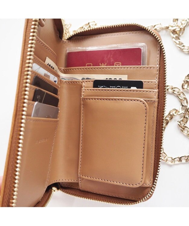 LA BAGAGERIE 【インスタグラマー chiyoさん×LA BAGAGERIE】チェーンスマホショルダー キャメル