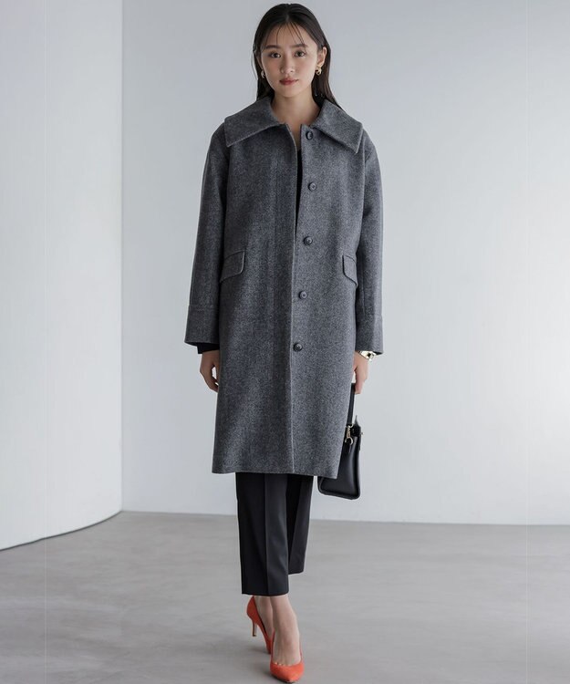 組曲 ウールモッサステンカラー コート モノトーン系8