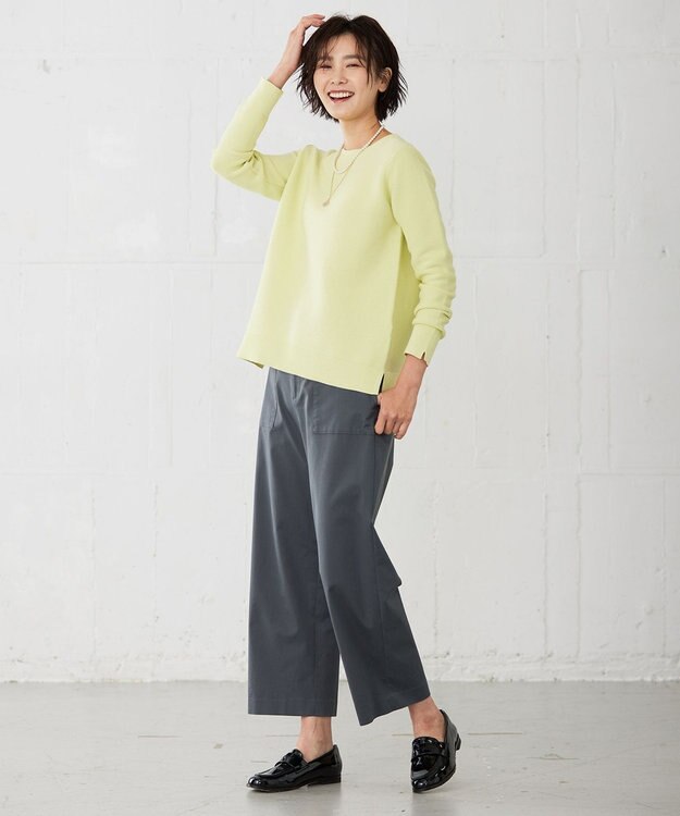 J.PRESS LADIES 【洗える】 ストレッチツイル セミワイド ベイカー パンツ グレー系