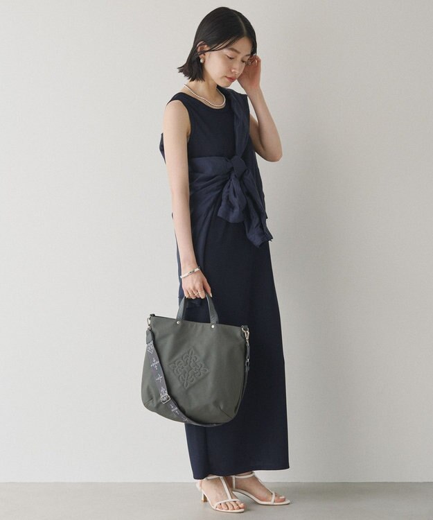russet 《トートバッグ人気NO.1モデル》スリム2WAYトートバッグ <ナイロン>(CE-1404-WEB) Gray