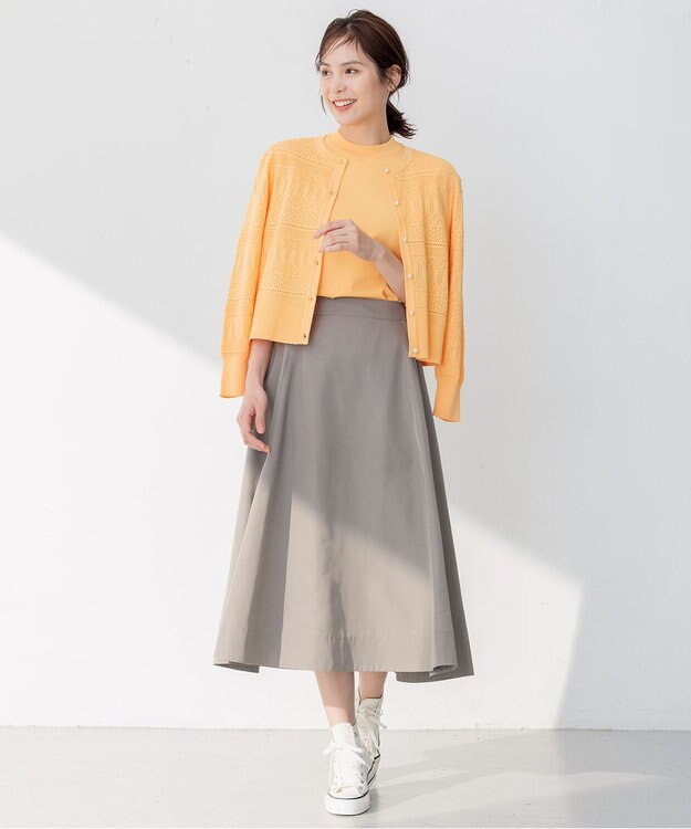 組曲 【5色展開・後ろゴム仕様】カラータフタ スカート ライトグレー系