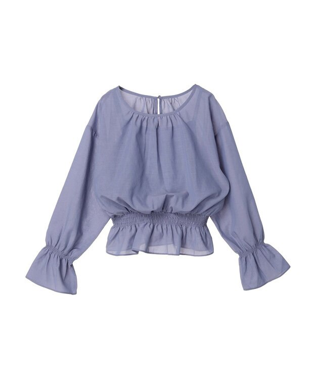 earth music&ecology シャーリングシアーブラウス Blue