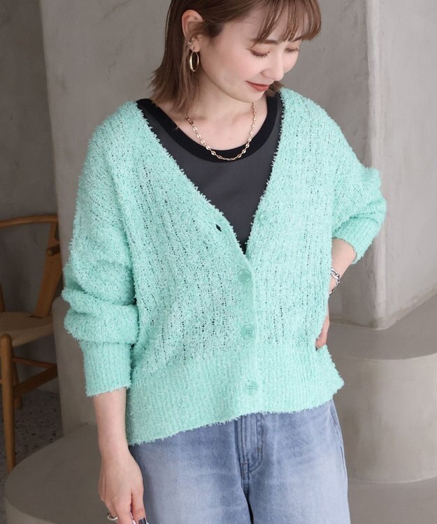 AMERICAN HOLIC テープヤーンカーディガン Mint
