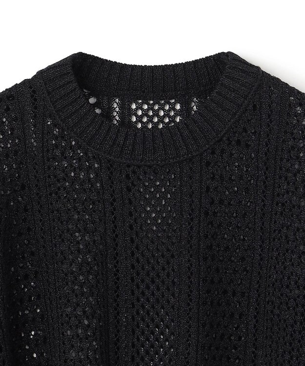 BEIGE， ATACAM / パターンメッシュ ハーフニット Black