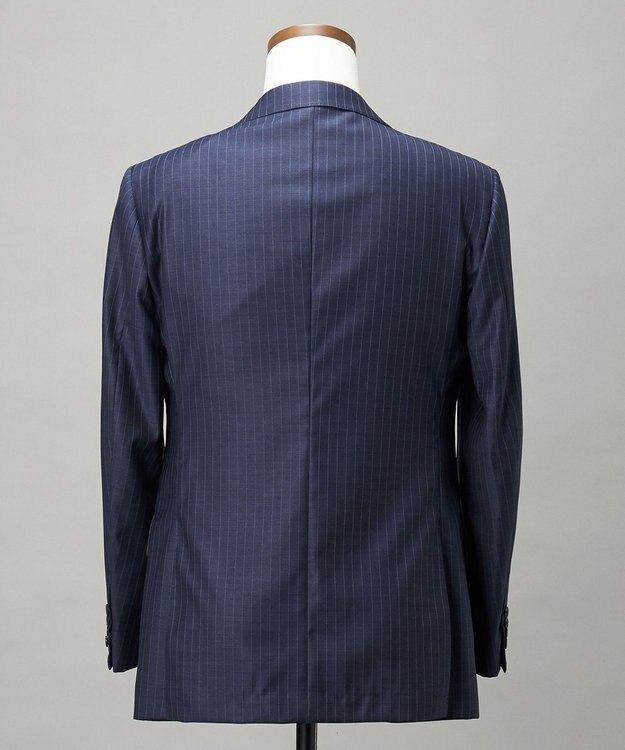 GOTAIRIKU 【Loro Piana Fabric】365 通年 3ピーススーツ(ネイビーストライプ) ダルブルー×ストライプ