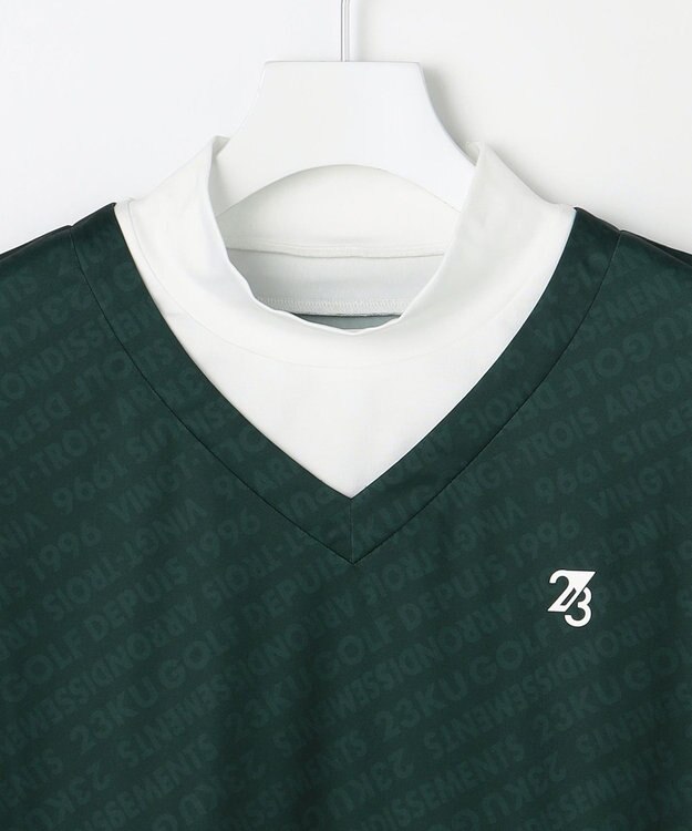 23区GOLF 【MEN】エアリージャージストレッチプルオーバー フェイクレイヤード ダークグリーン系5