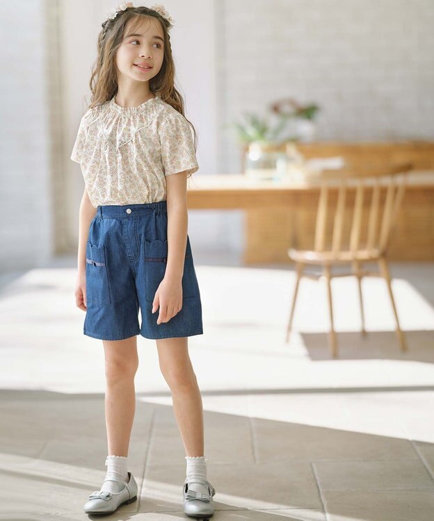 組曲 KIDS 【110-140㎝】デニム ショートパンツ インディゴ系