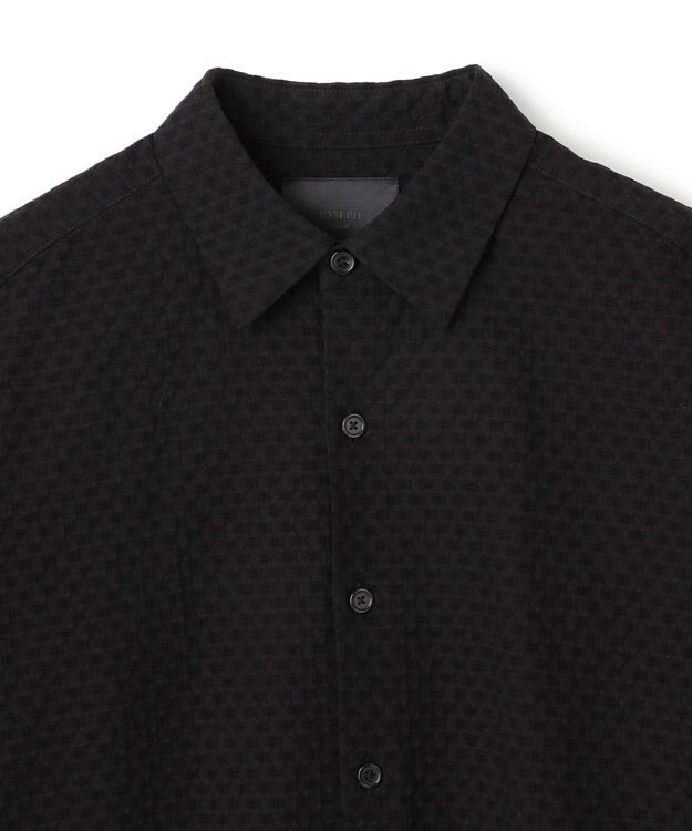 JOSEPH HOMME 【HIGH GRADE LINE】シュリンクドビーコットン  ジャガードシャツ ブラック系