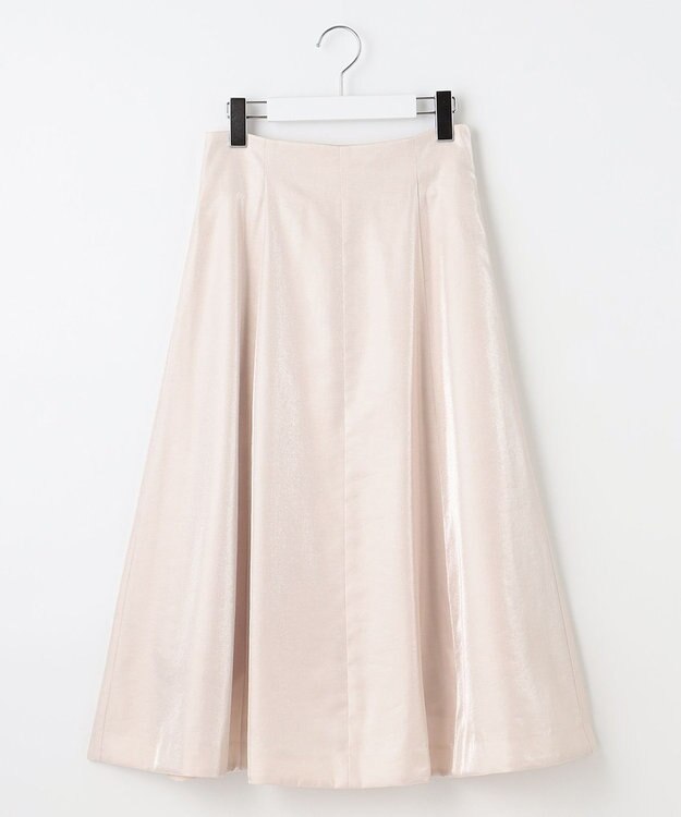 Feroux 【洗える】シャイニーフレアスカート アイボリー系