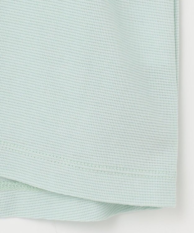 自由区 【洗える】ボリュームスリーブピケ カットソー ライトアクア