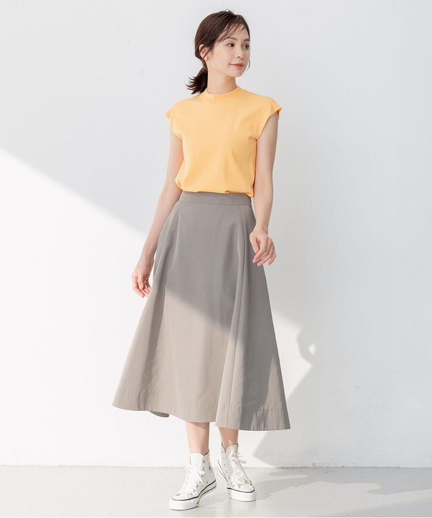 組曲 【5色展開・後ろゴム仕様】カラータフタ スカート ライトグレー系