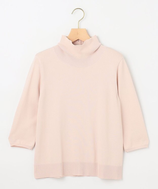 組曲 L 【6色展開・UVケア】モダンタートルニット ピンクベージュ系