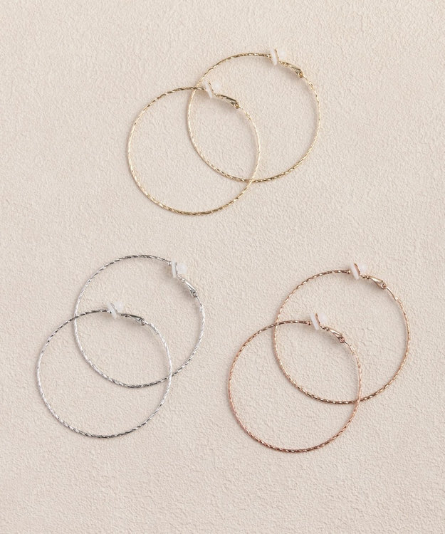 Phoebe ツイストラインフープイヤリング　ローズゴールド ローズゴールド