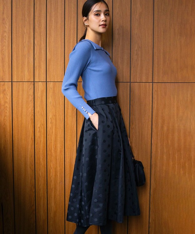 組曲 Elenaリブニット プルオーバー ブルー系