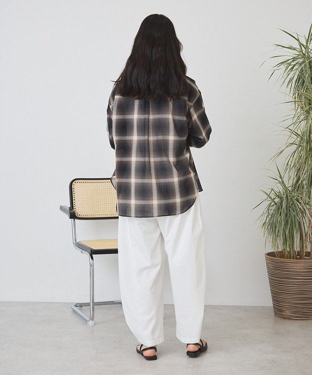 AMERICAN HOLIC 【3WAY】シアーチェックシャツ Brown