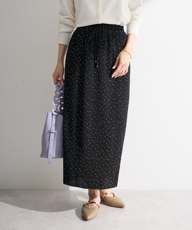 Green Parks 楊柳プリーツスカート Black