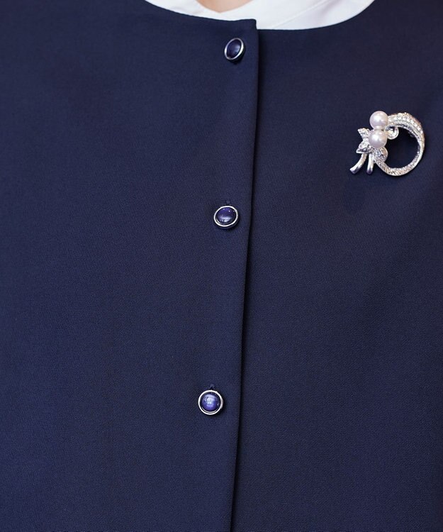 Tiaclasse パール＋リボンブローチ シルバー