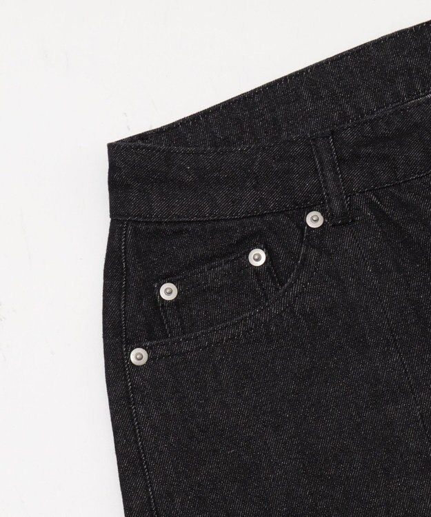 WEGO センタータックバギーフレアデニム デニムブラック