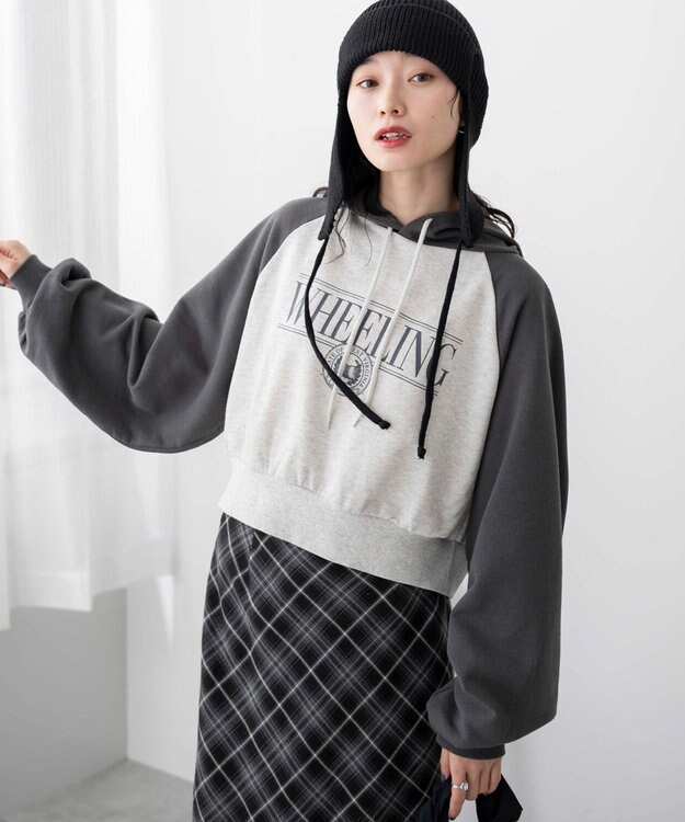 WEGO ラグランショートパーカー スミクロ