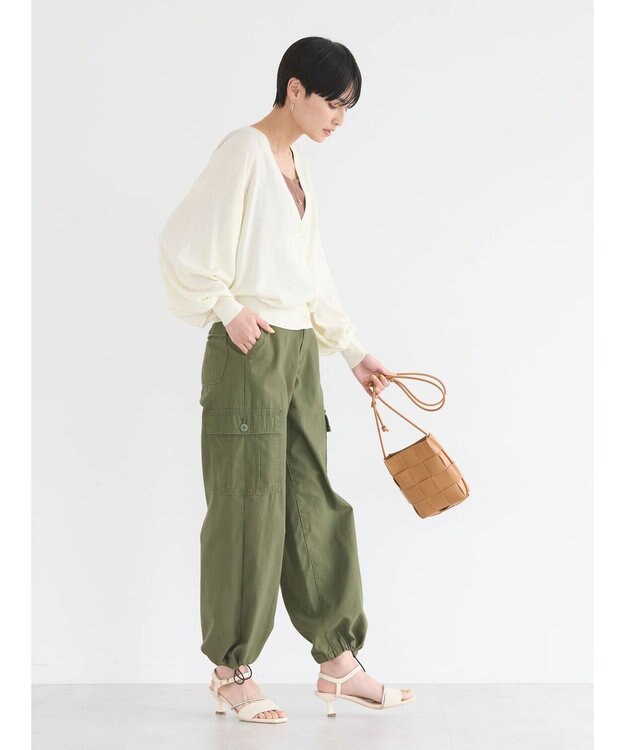 AMERICAN HOLIC 袖ボリュームショートニットカーディガン Ivory