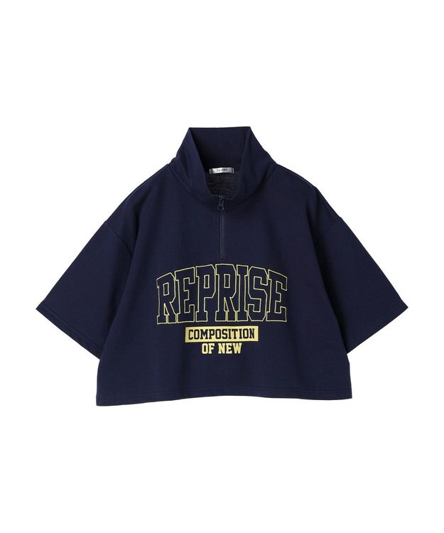 Green Parks ＥＧＯＩＳＴ　ハーフＺｉｐロゴ５分袖プルオーバー Navy