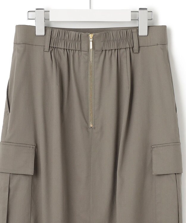 23区 【洗える】テンセルナイロンストレッチ カーゴ スカート オリーブ系