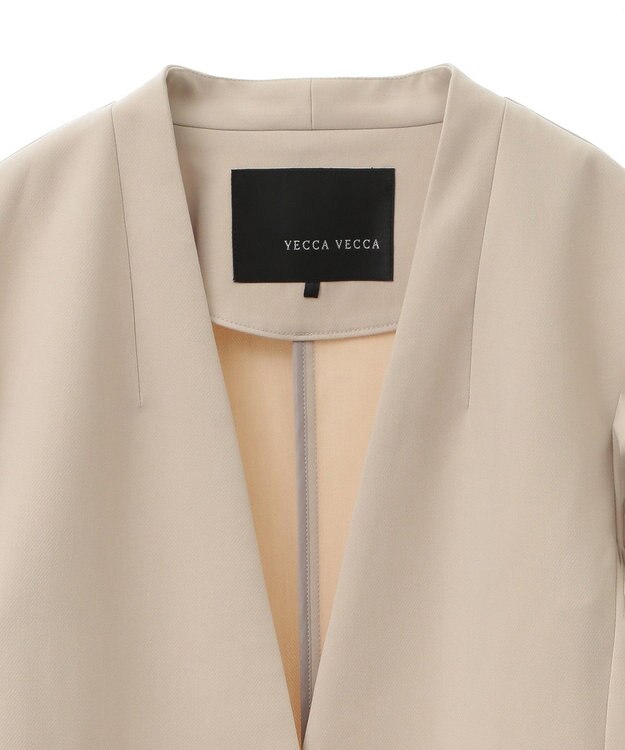 YECCA VECCA ストレッチノーカラージャケット Light Beige