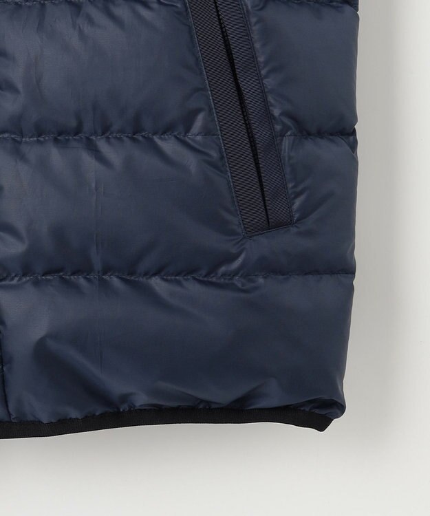 23区GOLF 【MEN】無地×チェック リバーシブル ダウンベスト ネイビー系