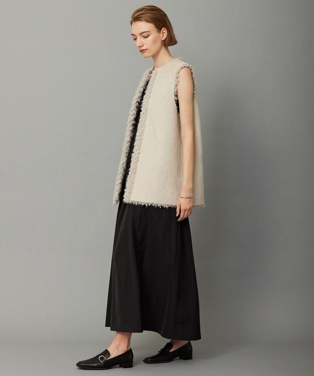 ICB 【リバーシブル着用可能】フェイクムートン ジレ トープ系