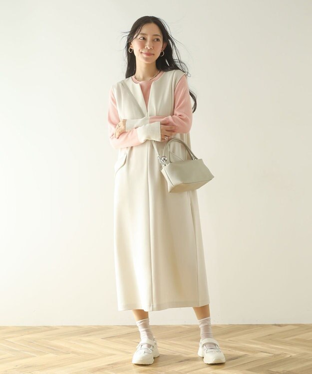 Green Parks 　ダンボールスキッパージャンパースカート Ivory