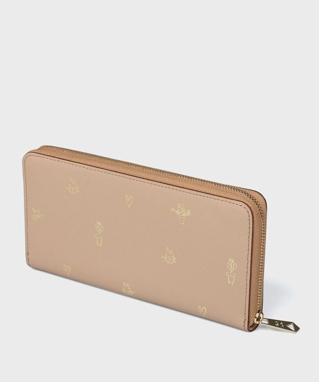 Paul Smith ミックスドゥードゥル ラウンドジップ 長財布 ベージュ