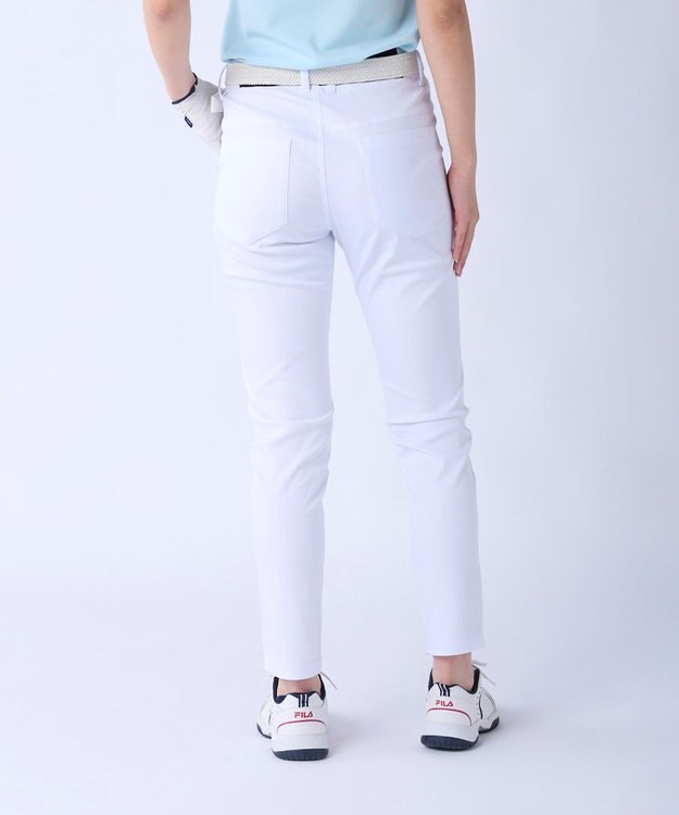 FILA GOLF／marie claire 【FILA GOLF】 ウェストロゴジャガードゴムツイルロングパンツ ホワイト