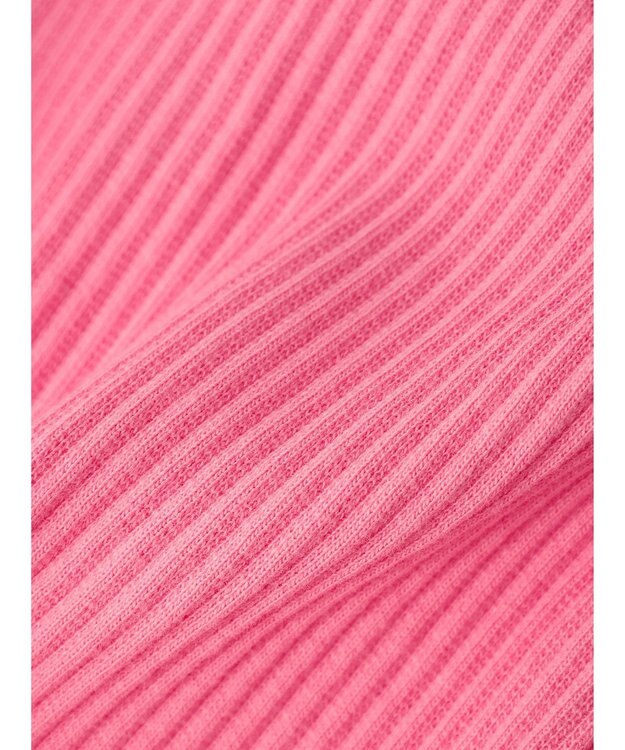 earth music&ecology ドットボタン５分袖リブプルオーバー Pink